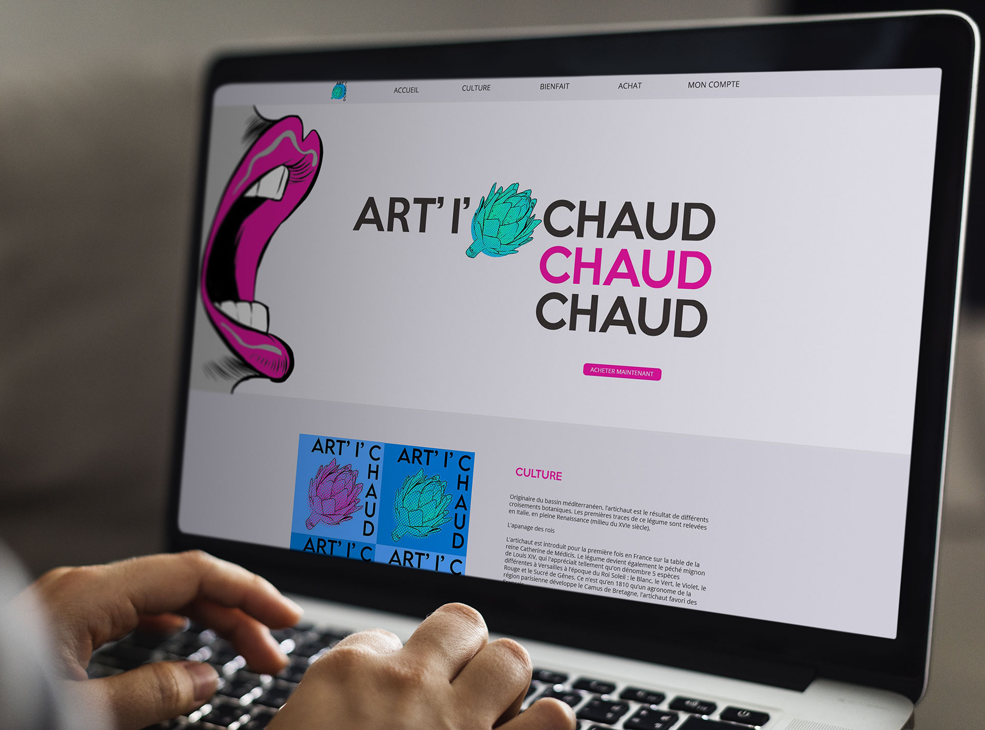 Maquette site web Art'i'chaud